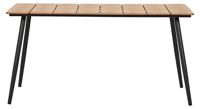 Havebord Beijing sort/teak 148 x 85 cm